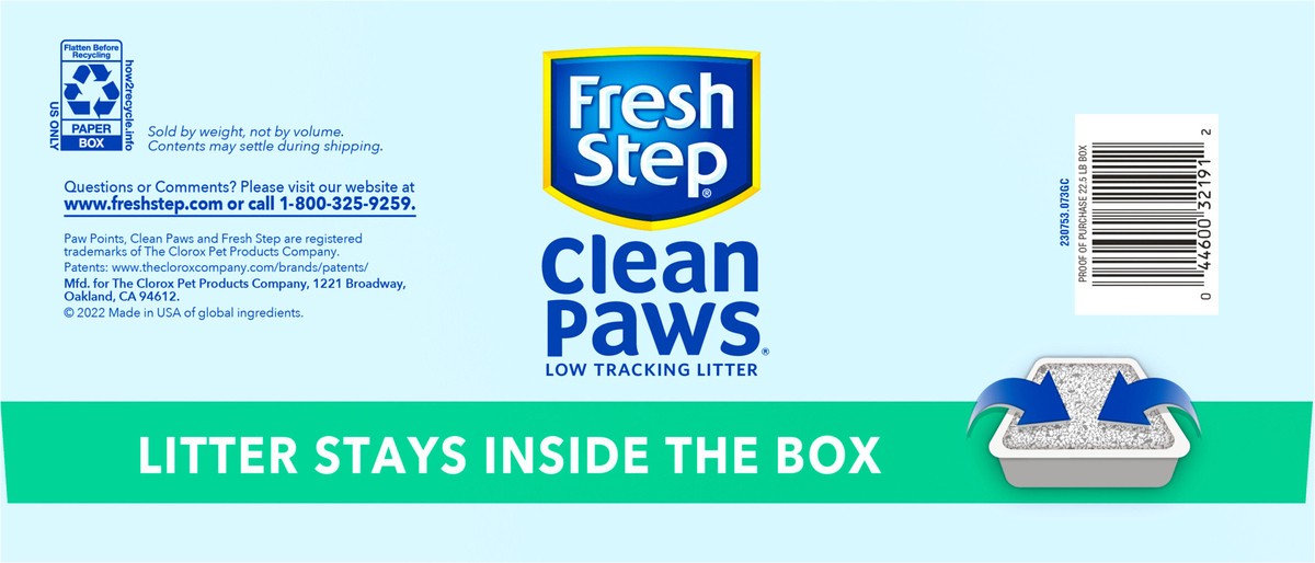 slide 8 of 9, Fresh Step Clean Paws™ Simply Unscented Clumping Cat Litter – 22.5 Pounds, 22.5 lb