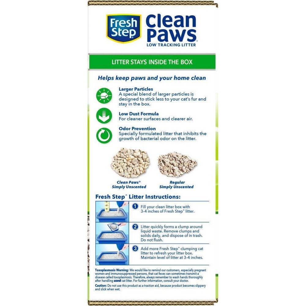 Fresh Step Clean Paws Unscented Clumping Cat Litter 22.5 lb Shipt