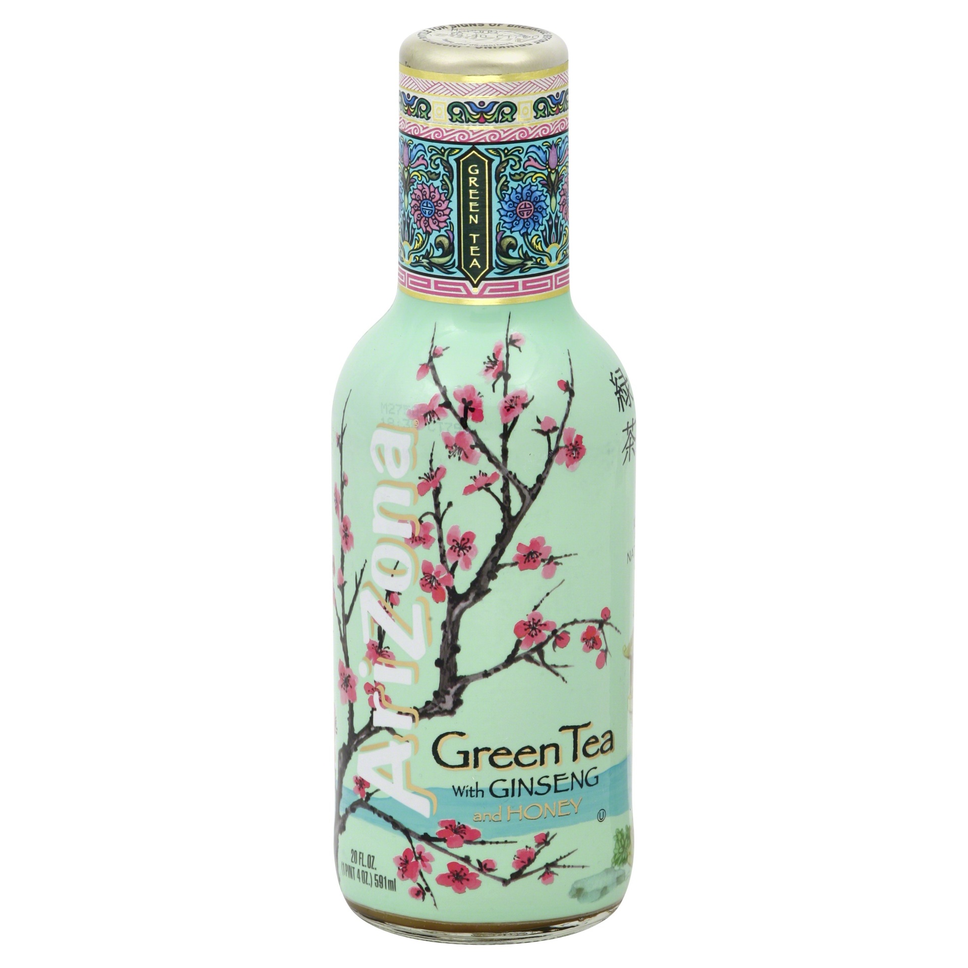 slide 1 of 5, AriZona Green Tea with Ginseng and Honey, 20 fl oz