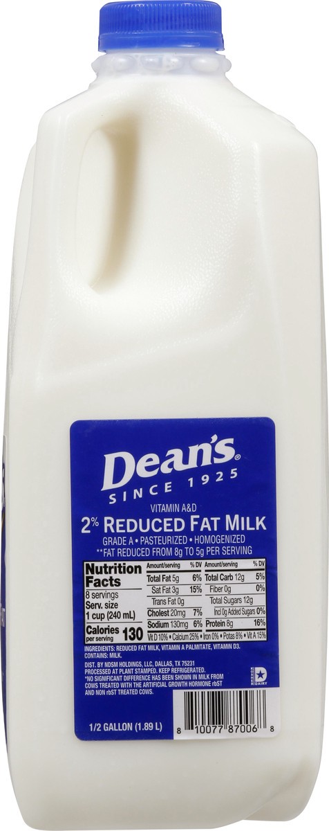 slide 8 of 9, Dean's 2% Reduced Fat Milk, 64 fl oz
