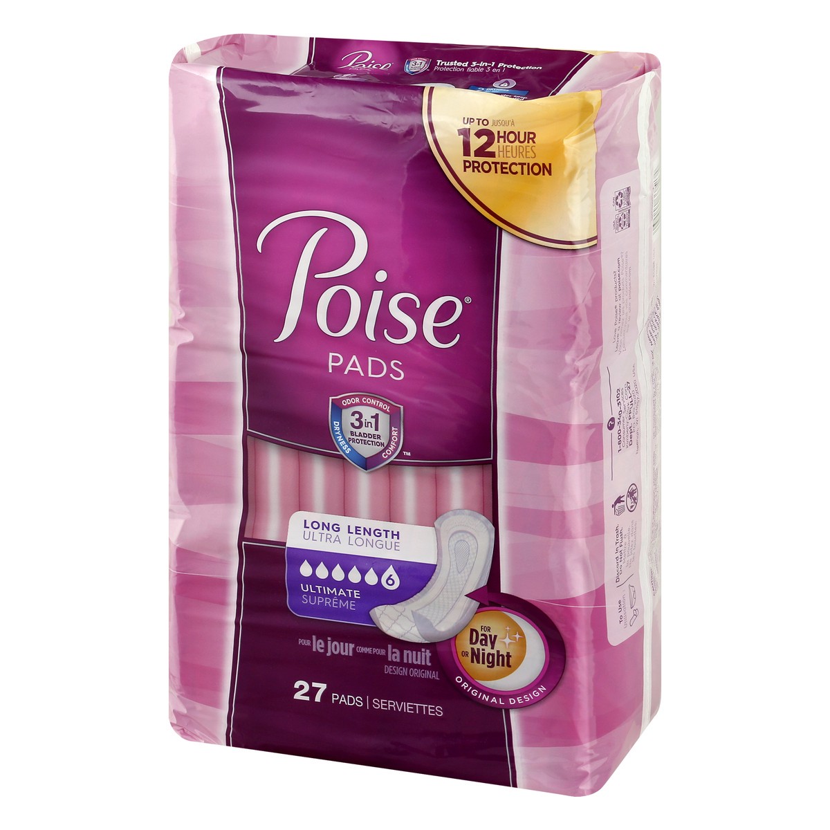 Poise Original Design Postpartum Incontinence Pads for Women - Ultimate  Absorbency - Long - 27ct