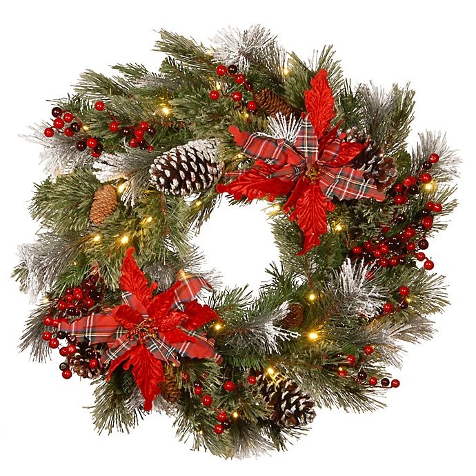 slide 1 of 1, National Tree Company Decorative Collection Tartan Plaid Christmas Wreath, 24 in