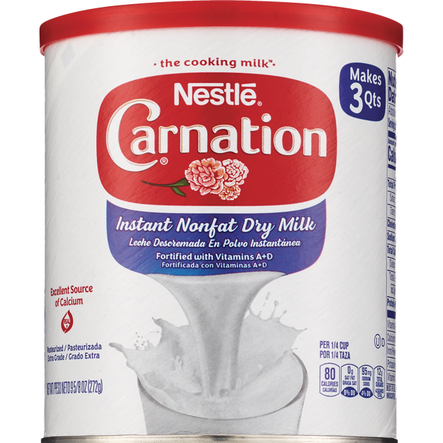 slide 1 of 1, Carnation Instant Nonfat Dry Milk Powder Makes3Qts(Canister), 9.6 oz
