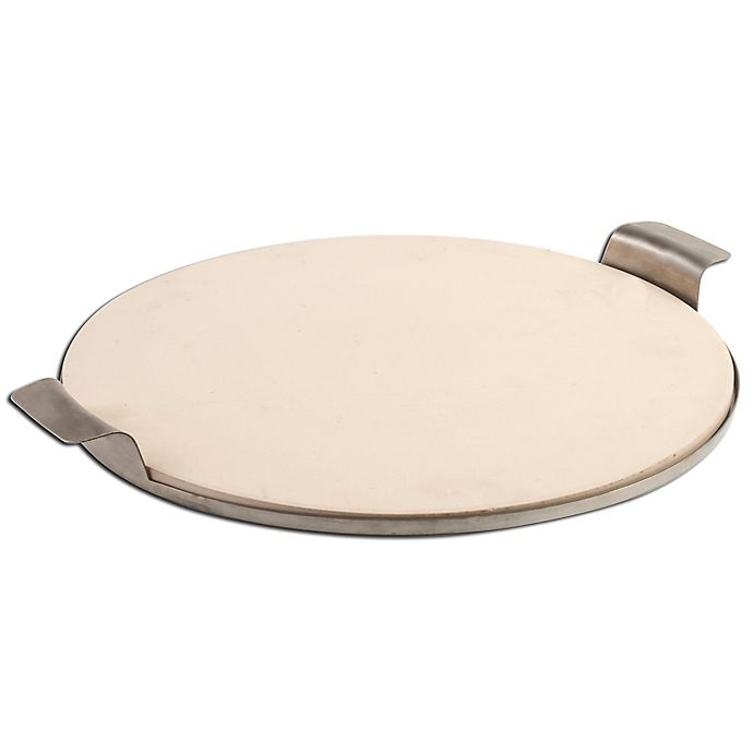 slide 3 of 3, Pizzacraft Round Pizza Stone with Solid Stainless Steel Tray, 15 in