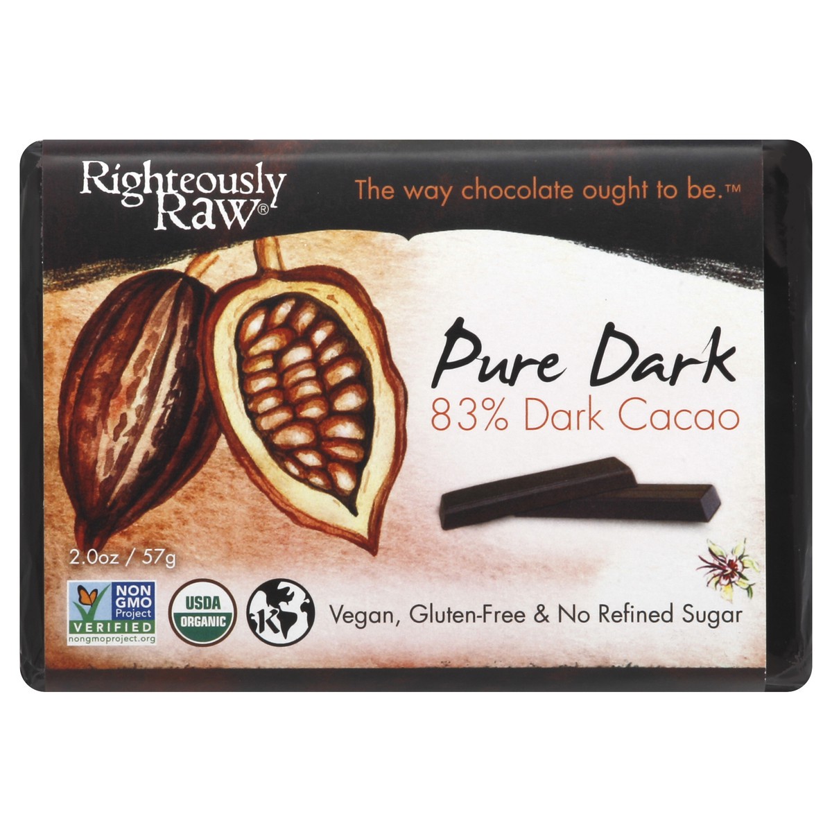 slide 2 of 5, Righteously Raw Pure Dark 2 oz, 2 oz