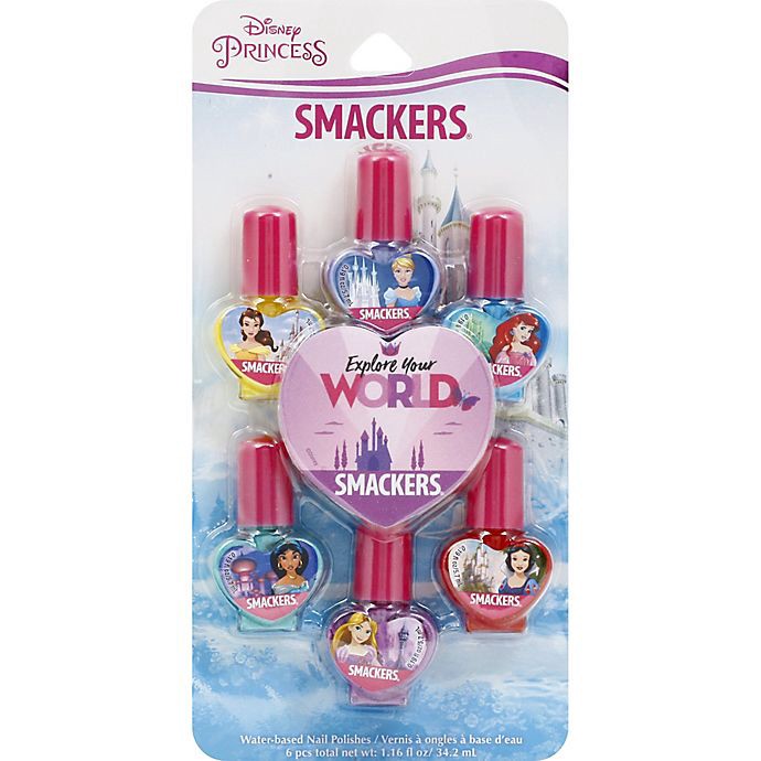 slide 3 of 4, Lip Smacker Smackers Disney Princess Water-Based Nail Polishes 6 ea, 6 ct