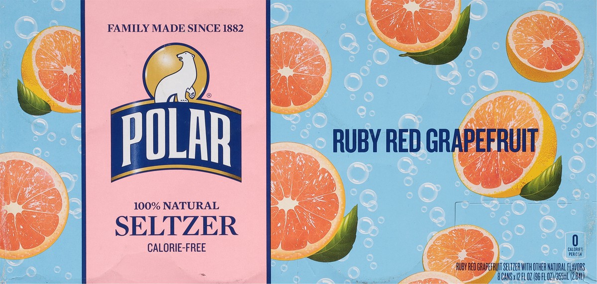 slide 6 of 9, Polar Seltzer - 8pk 12oz - Ruby Red Grapefruit, 8 ct; 12 oz