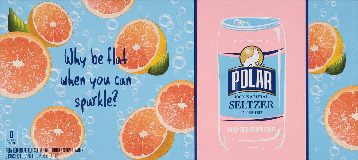 slide 7 of 9, Polar Seltzer - 8pk 12oz - Ruby Red Grapefruit, 8 ct; 12 oz