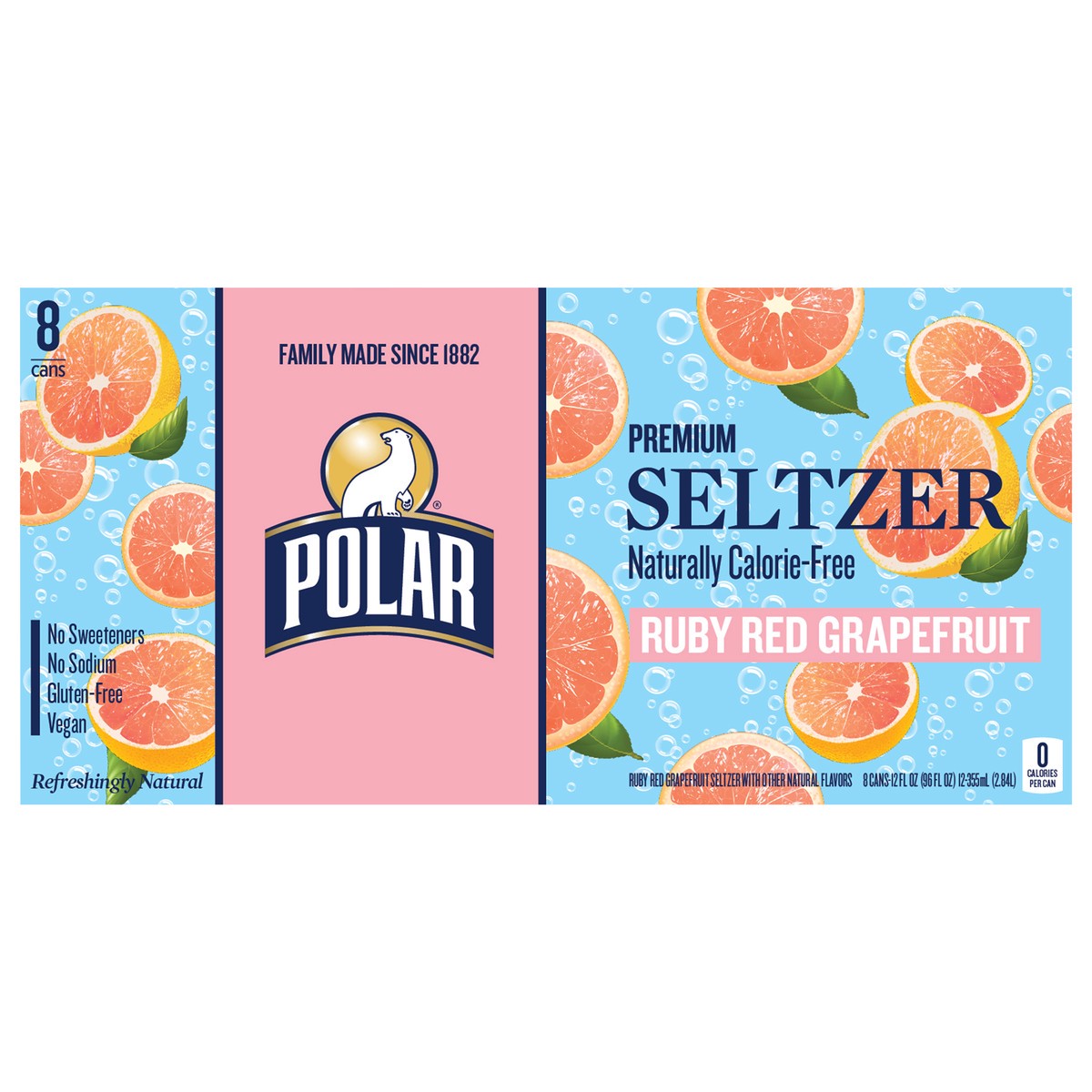 slide 1 of 9, Polar Seltzer - 8pk 12oz - Ruby Red Grapefruit, 8 ct; 12 oz