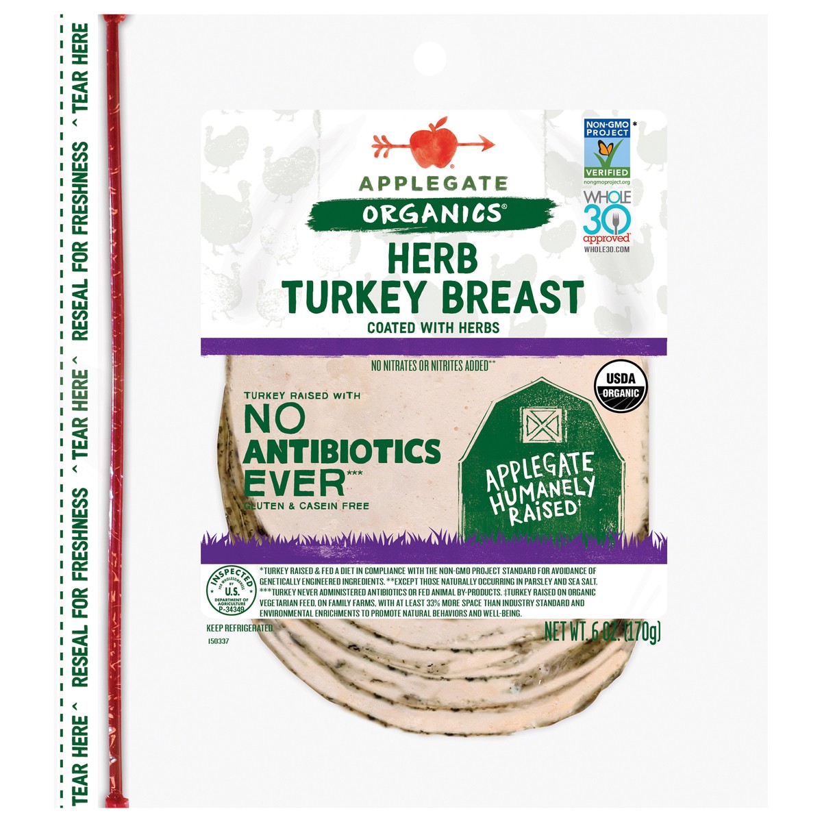 slide 5 of 9, Applegate Turkey, 6 oz