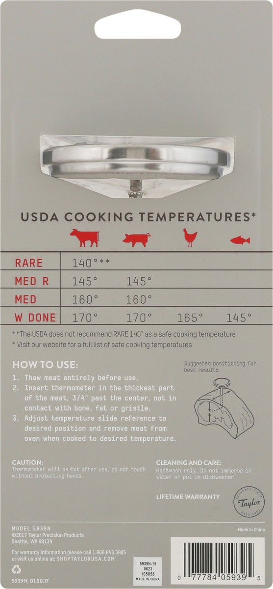 slide 5 of 9, Taylor Meat Thermometer, 1 ct
