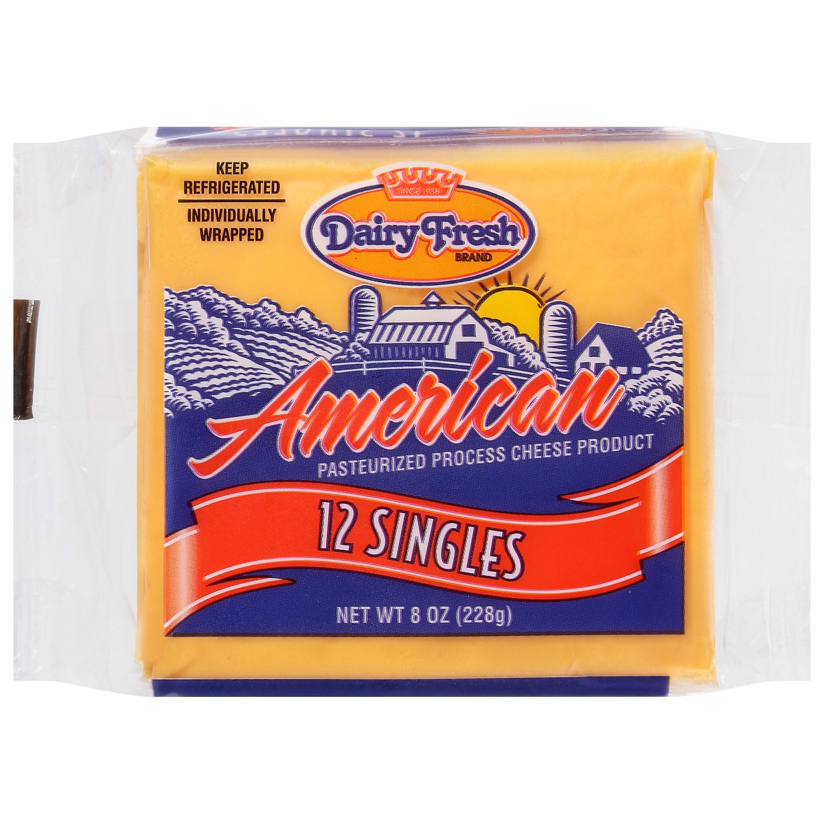slide 6 of 13, Dairy Fresh American Cheese Product 12 ea, 12 ct