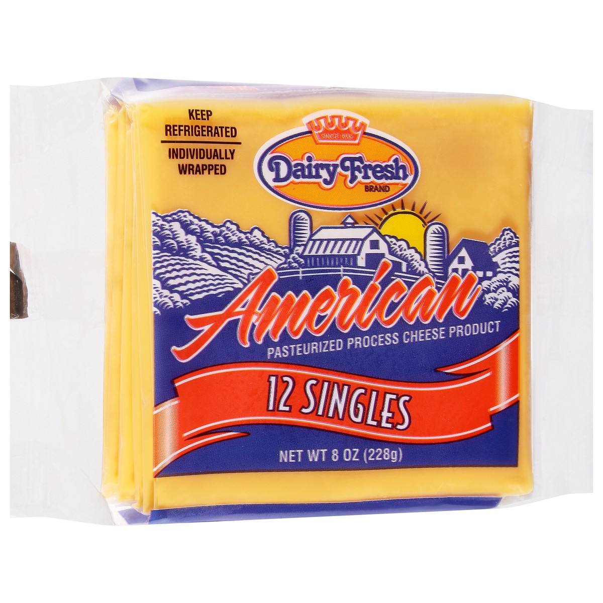 slide 9 of 13, Dairy Fresh American Cheese Product 12 ea, 12 ct