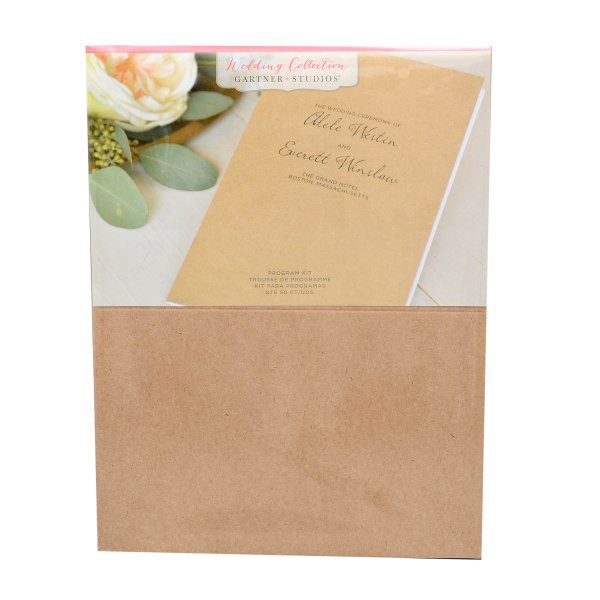 slide 1 of 3, Gartner Studios Kraft Bifold Program Sheets, 50 ct