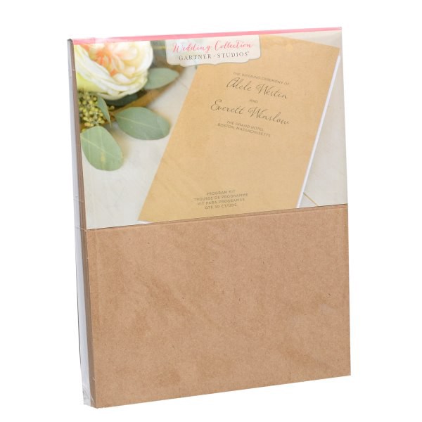 slide 2 of 3, Gartner Studios Kraft Bifold Program Sheets, 50 ct