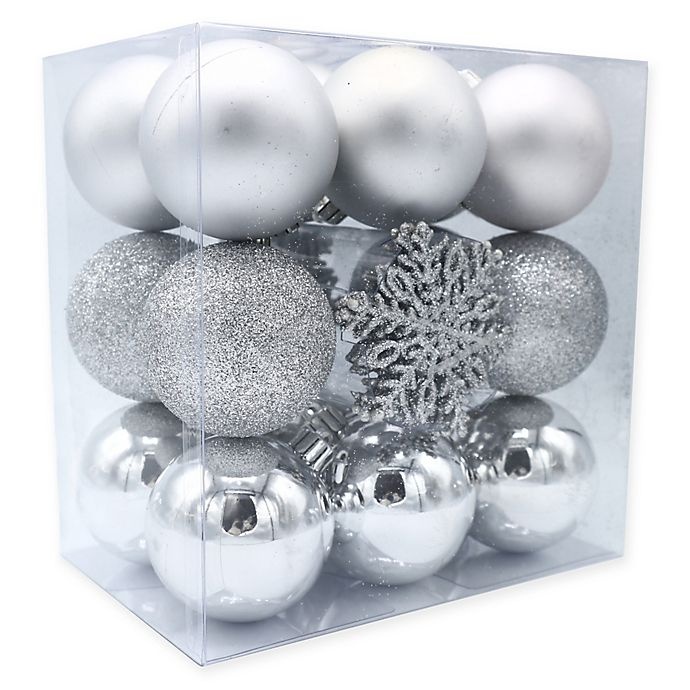 slide 1 of 1, Winter Wonderland Shatterproof Christmas Ornaments - Silver, 26 ct