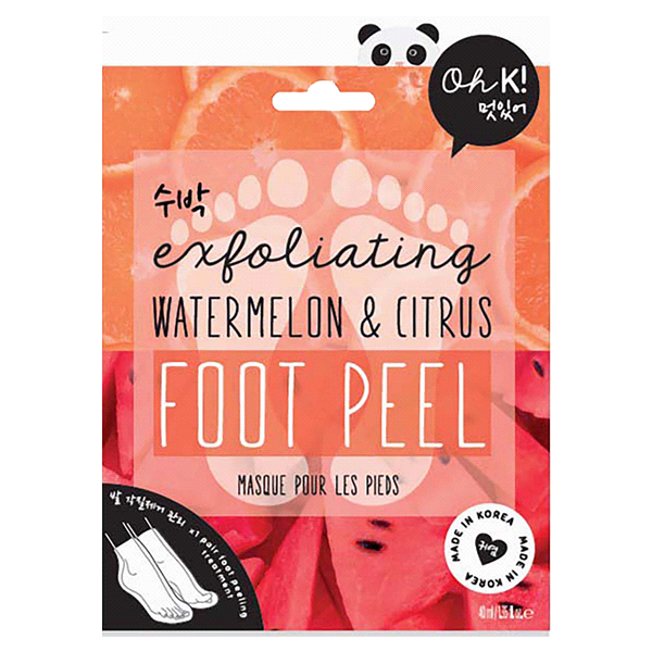 slide 1 of 1, Oh K! Watermelon & Citrus Foot Peel, 1 ct