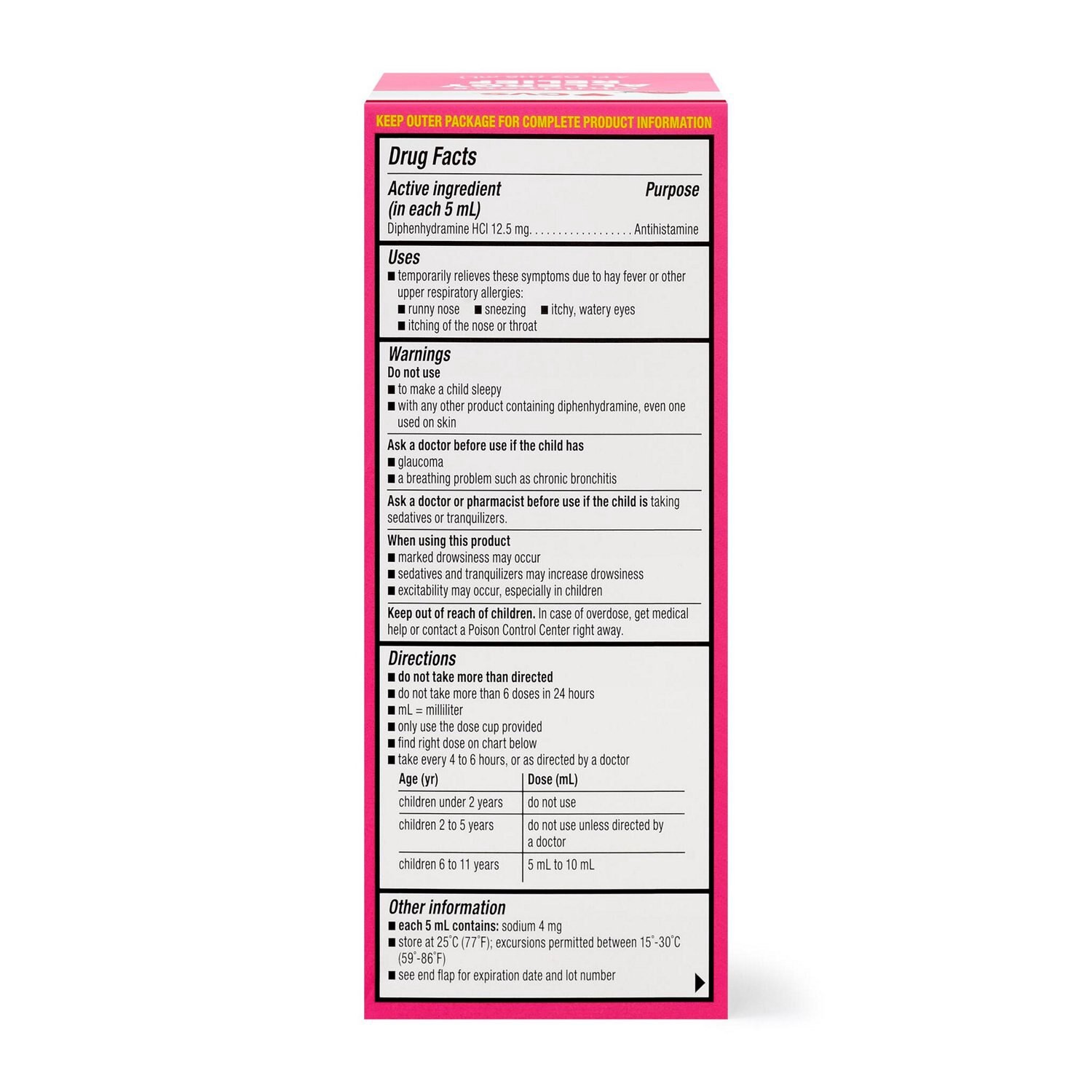 slide 4 of 7, Cvs Health Children's Allergy Relief Diph 12.5/ml, Bubble Gum, 4 Oz, 4 oz