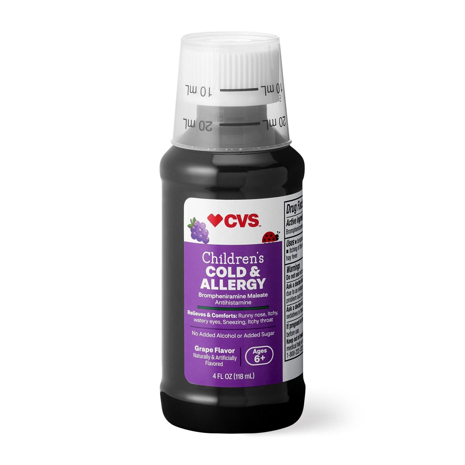 slide 6 of 6, Cvs Health Children's Cold & Cough Relief Grape Liquid, 8 Oz, 4 oz
