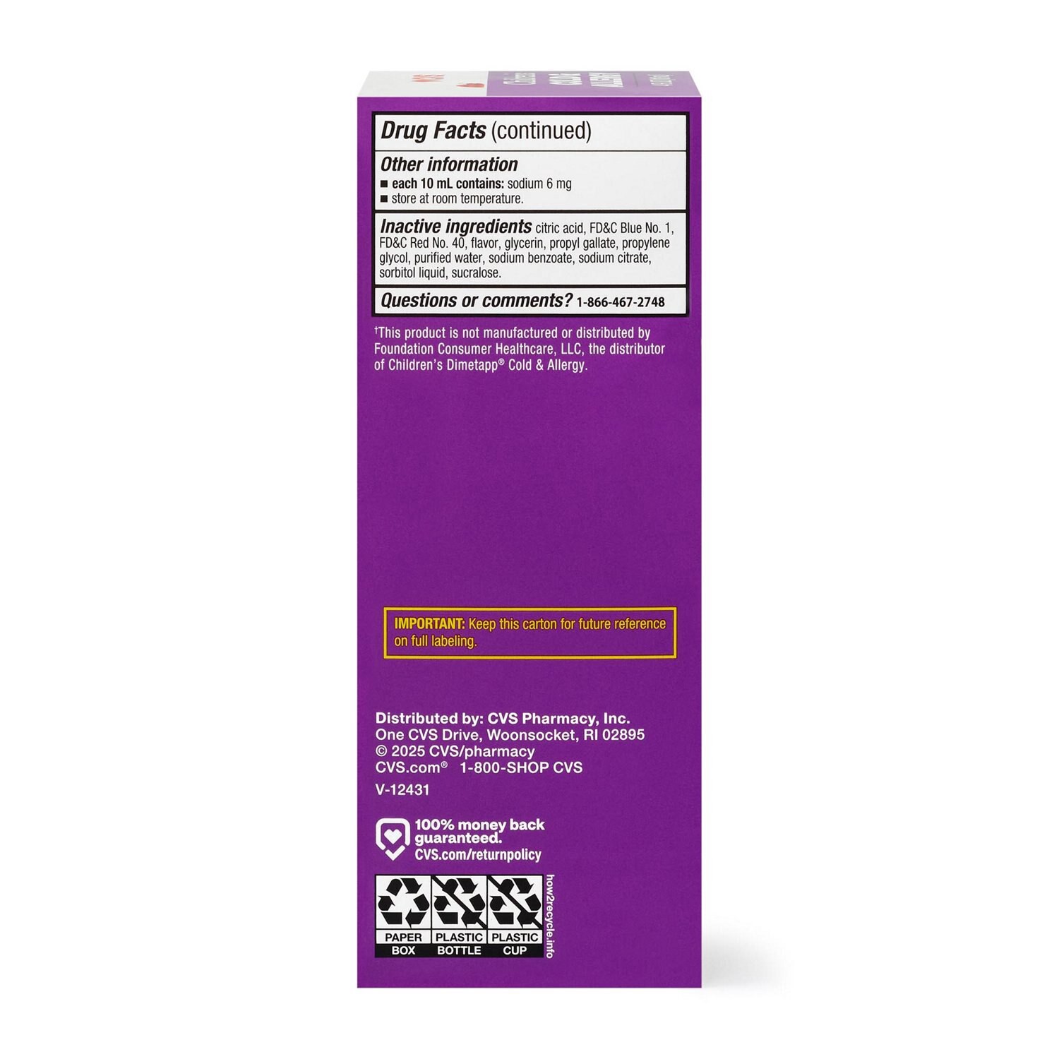 slide 5 of 6, Cvs Health Children's Cold & Cough Relief Grape Liquid, 8 Oz, 4 oz
