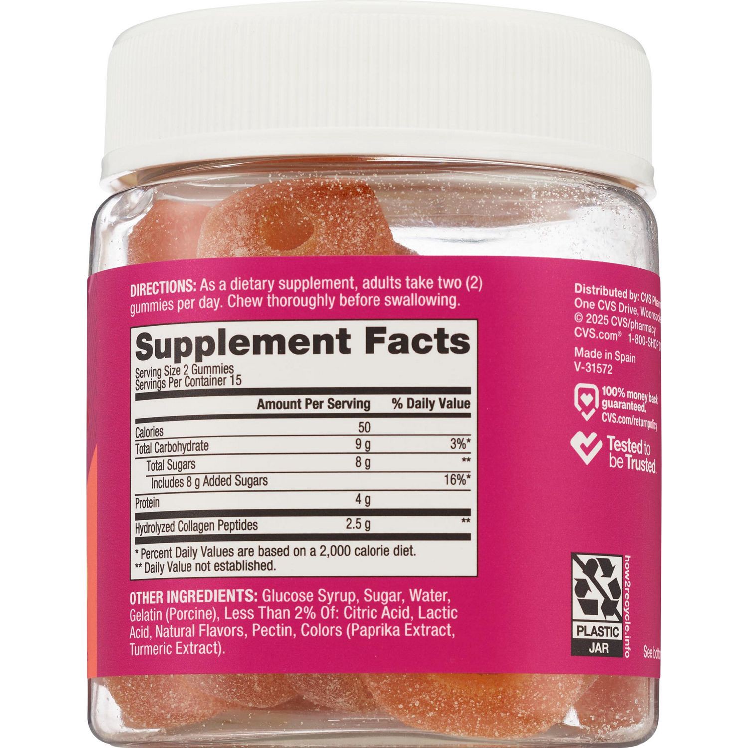 slide 3 of 4, Cvs Health Collagen Peach Rings, 30 Ct, 30 ct