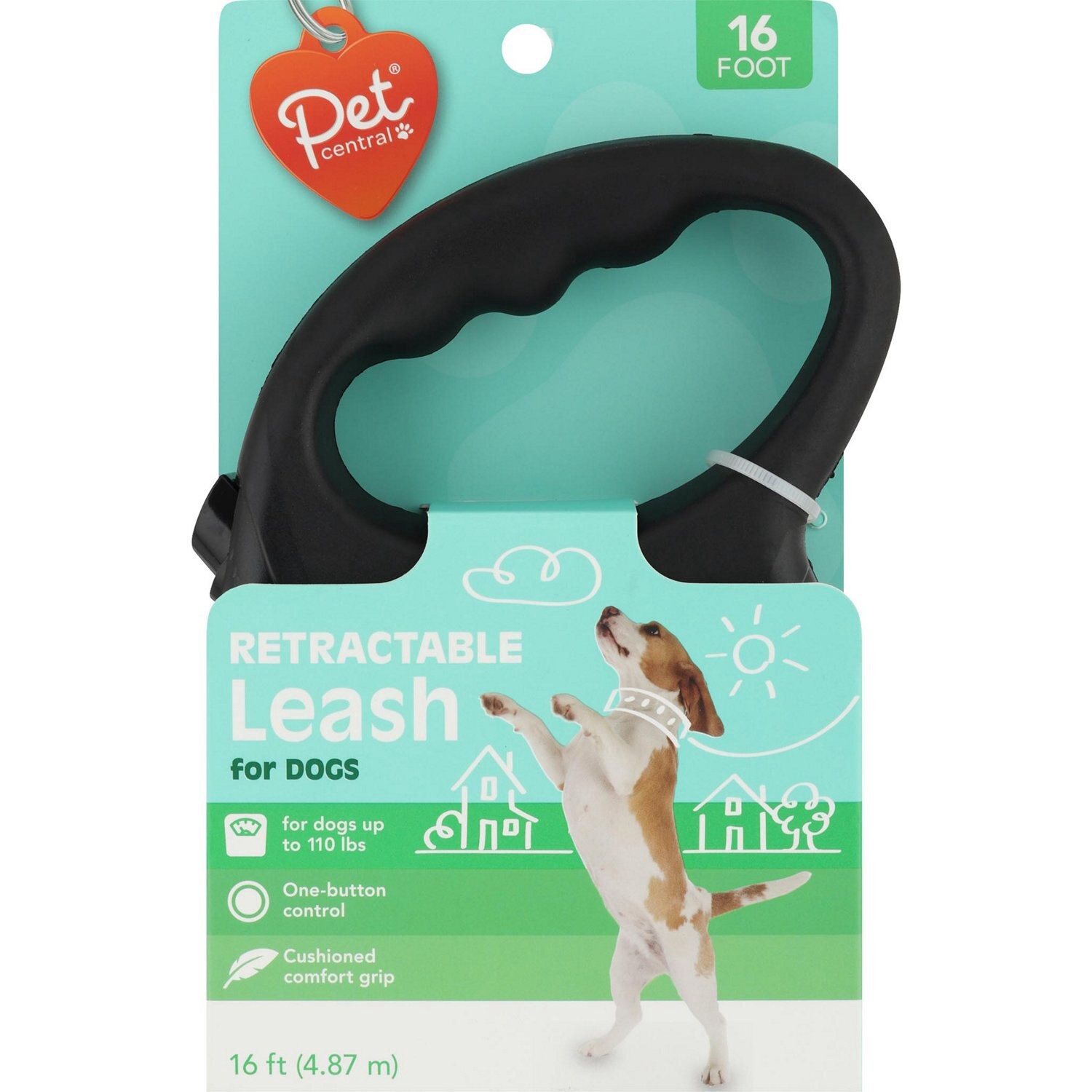 slide 4 of 4, Ruffin' It Pet Central, Ruffin' It Comfort Grip Retractable Belt Leash, 16ft, 16 ft