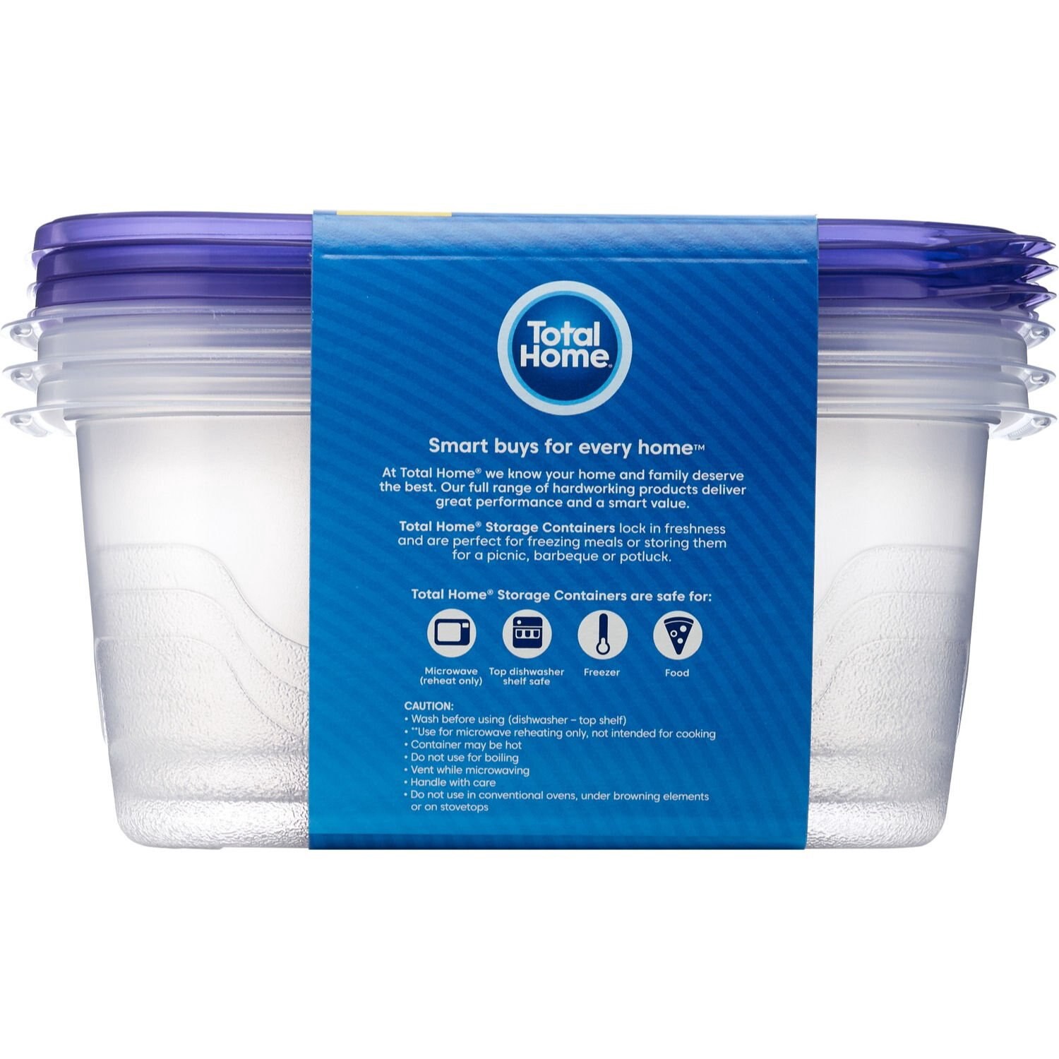 slide 3 of 4, Total Home Deep Dish Storage Containers, 3 Ct, 3 ct