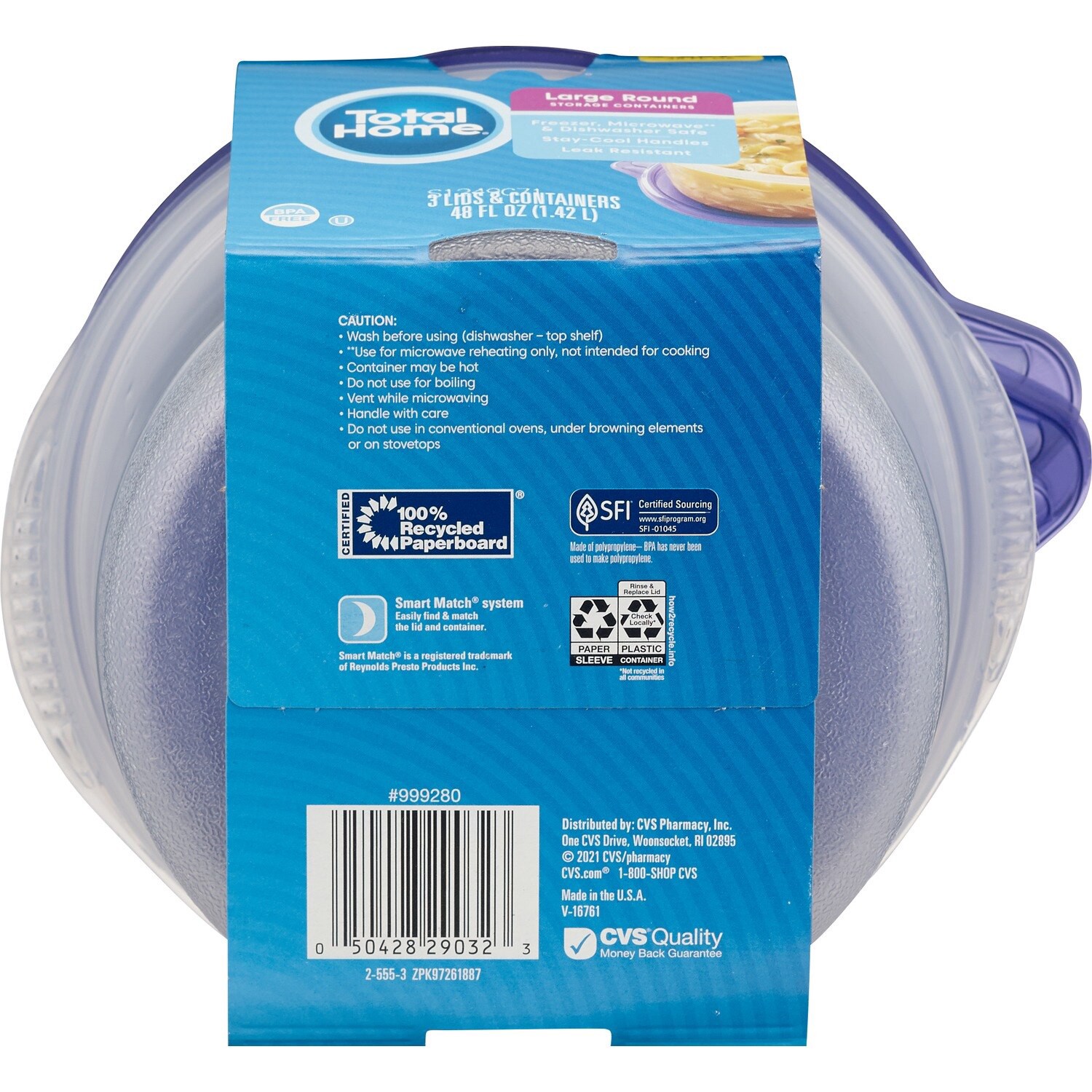 slide 2 of 3, Total Home Big Bowl Storage Containers, 3 Ct, 3 ct