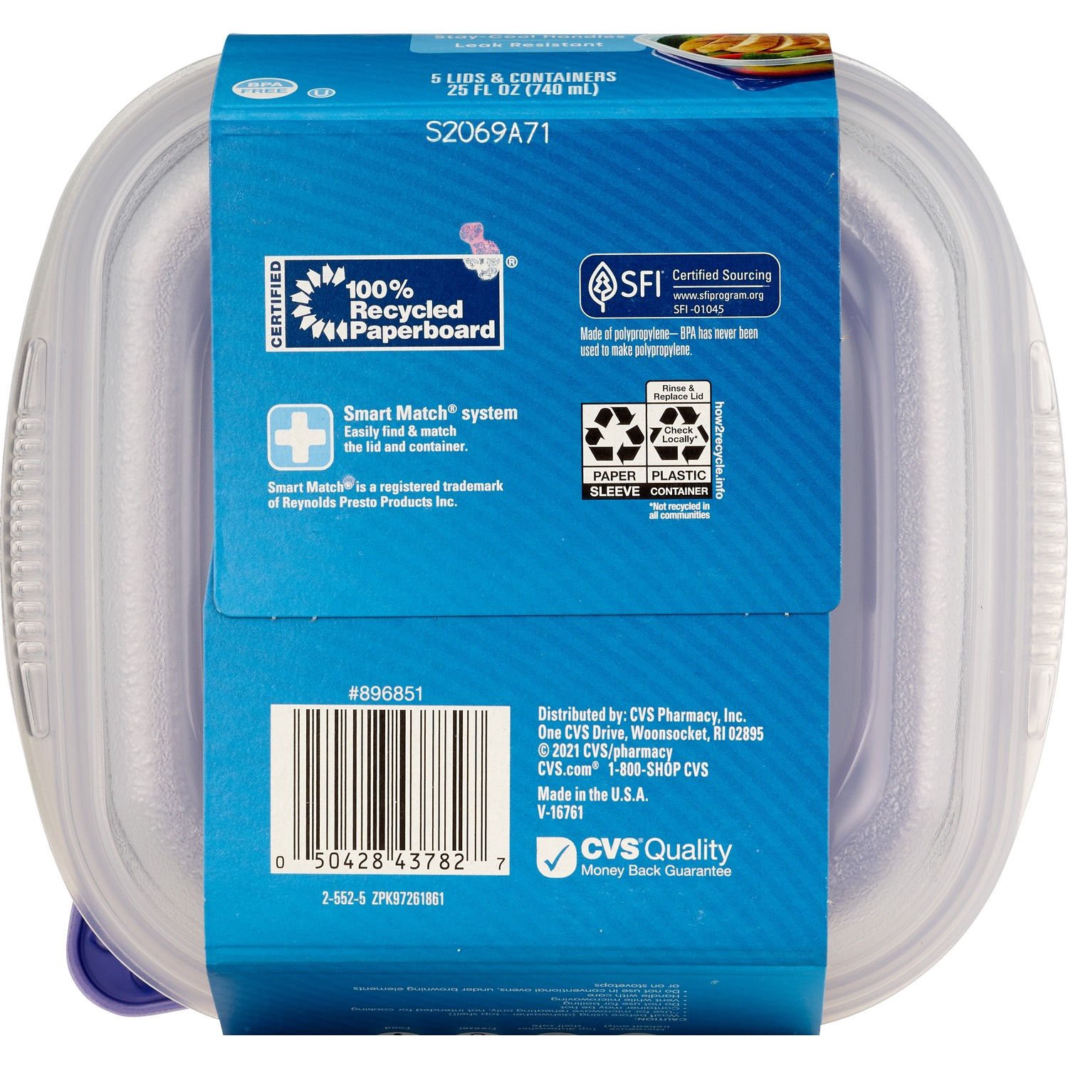 slide 3 of 4, Total Home Food Storage Container 25 Oz, 5 Ct, 5 ct