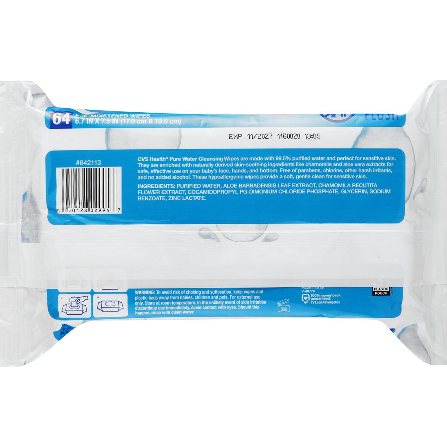 slide 3 of 4, Cvs Health Pure Water Baby Wipes, 64 Ct, 64 ct