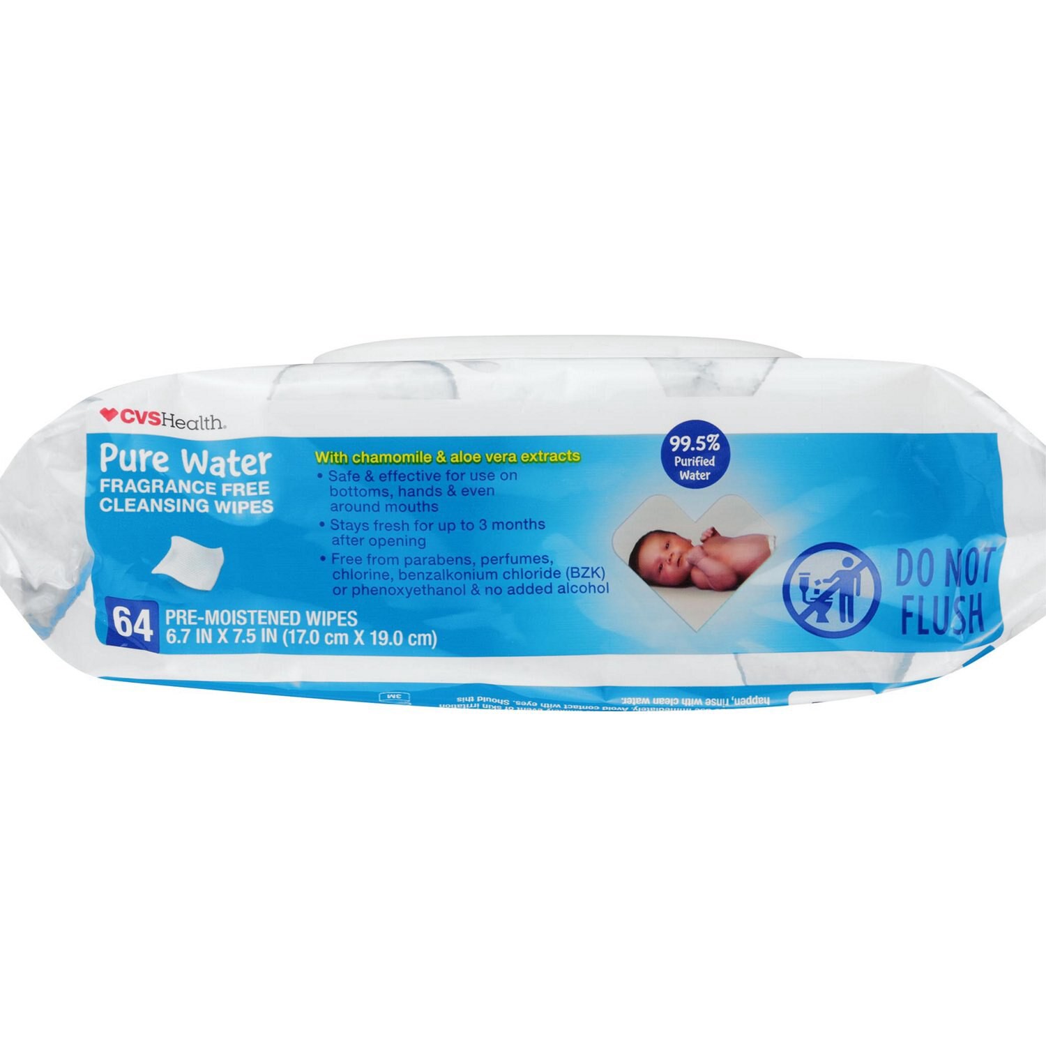 slide 2 of 4, Cvs Health Pure Water Baby Wipes, 64 Ct, 64 ct