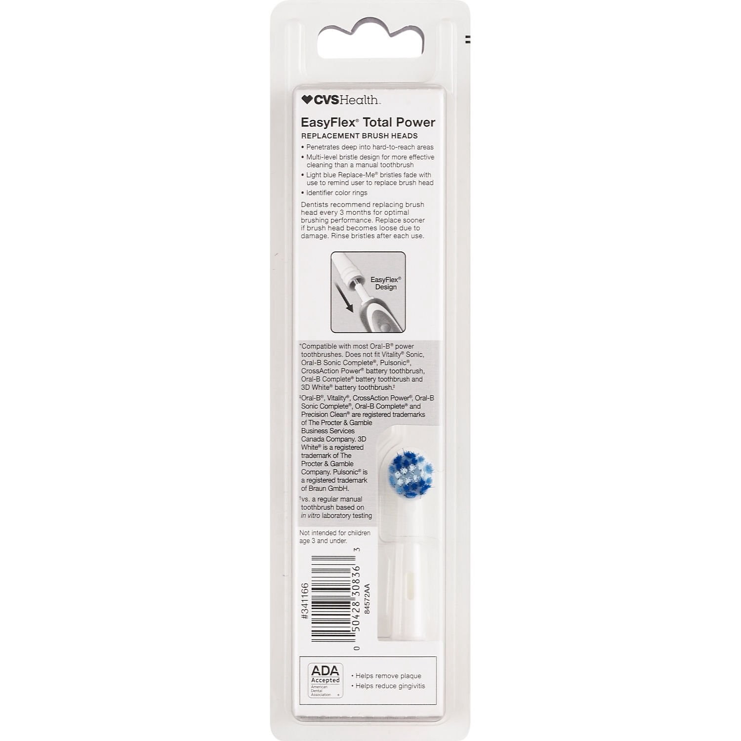 slide 3 of 6, Cvs Health Easyflex Total Power Replacement Brush Heads, 3 Ct, 3 ct