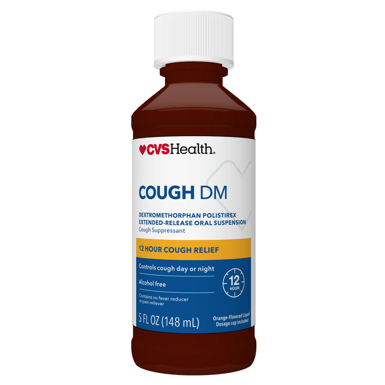 slide 5 of 8, CVS Health Cough Dm Liquid Suspension, Orange, 5 Oz, 5 oz