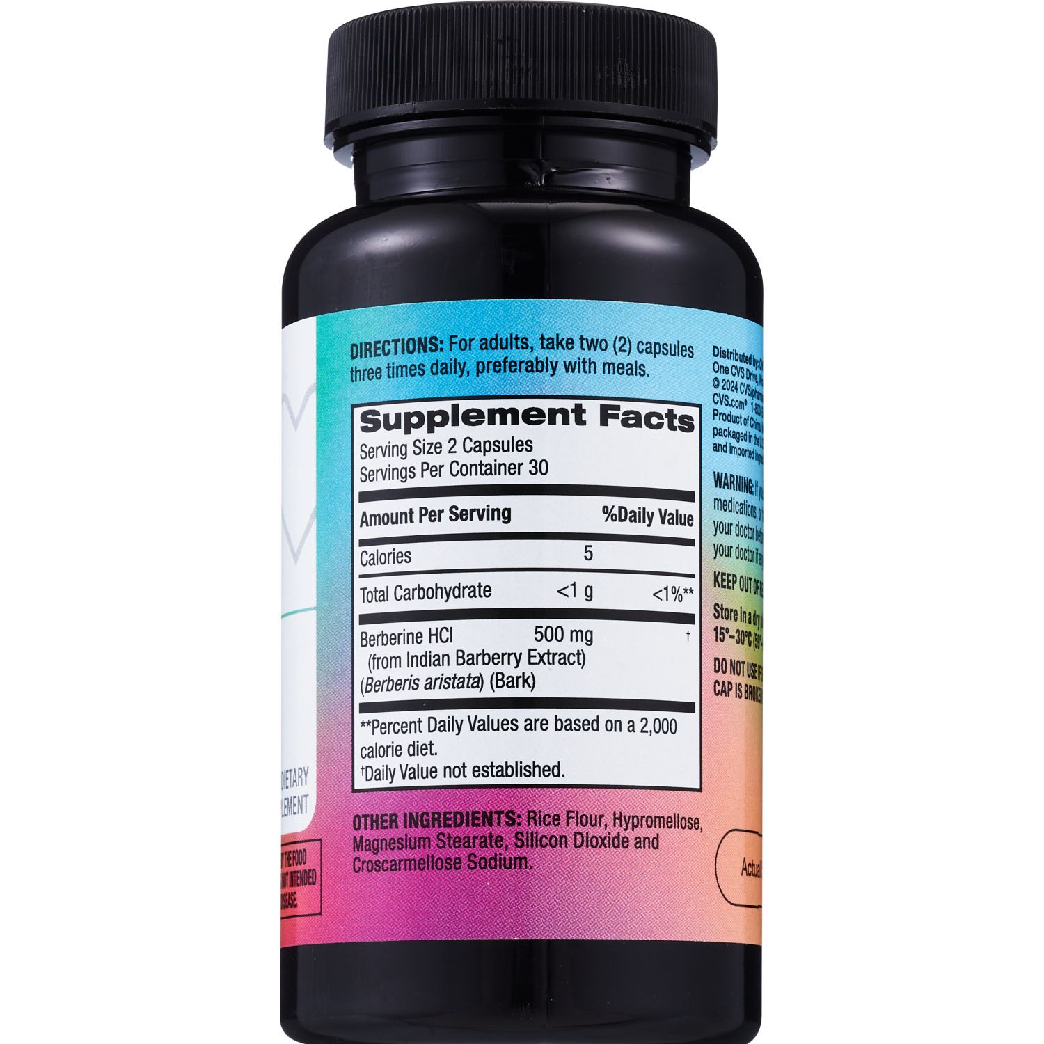 slide 3 of 4, Cvs Health Berberine 500Mg, 60 Ct, 60 ct