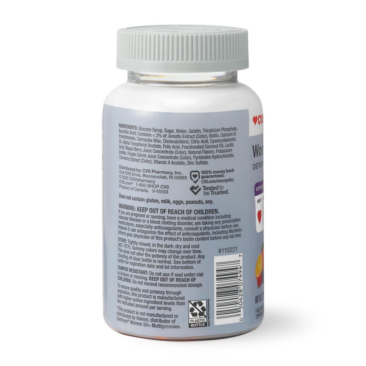 slide 3 of 4, Cvs Health Women's 50 + Multivitamin Gummies, 80 Ct, 80 ct