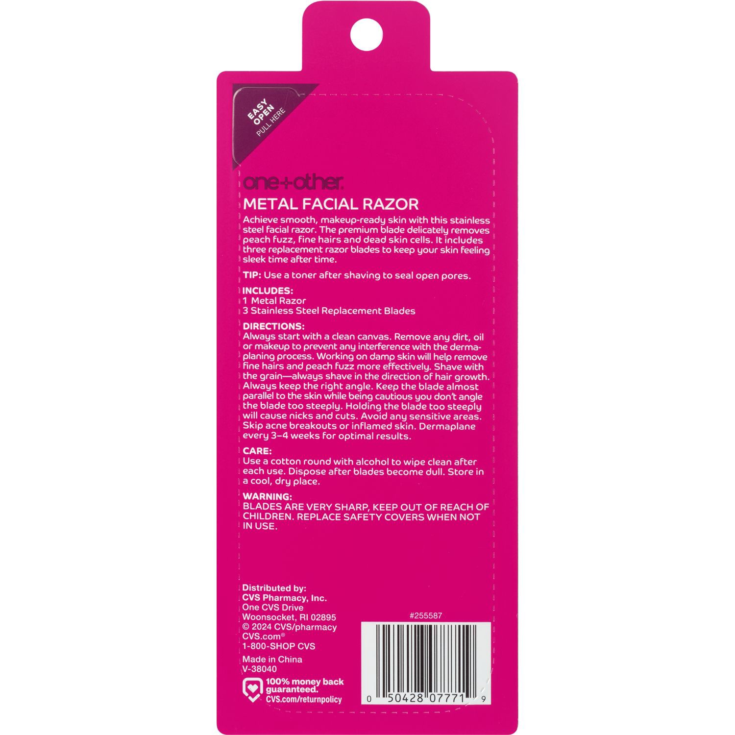 slide 4 of 5, ONE+OTHER Luxe Collection Metal Facial Razor, 1 ct