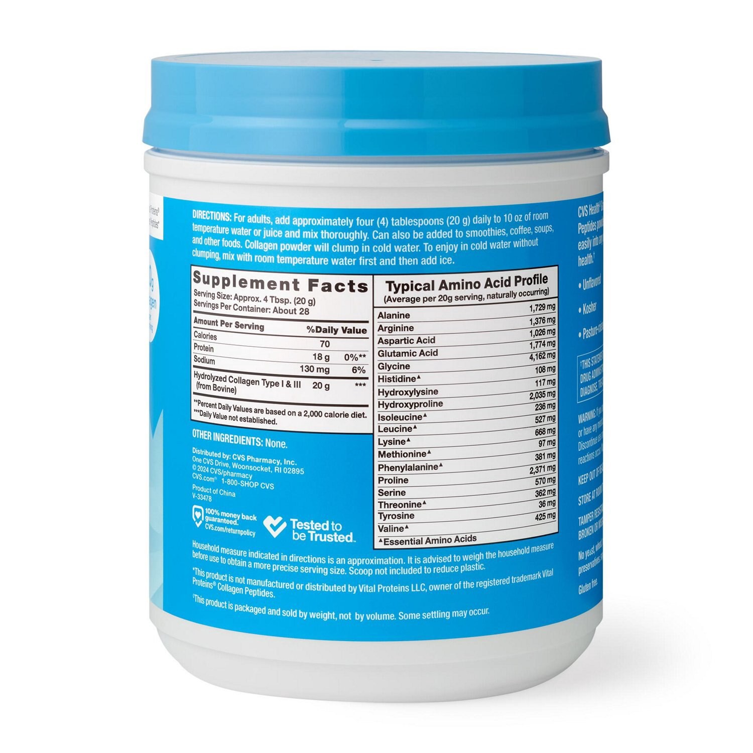 slide 3 of 3, Cvs Health Collagen Peptides Powder, 20 oz