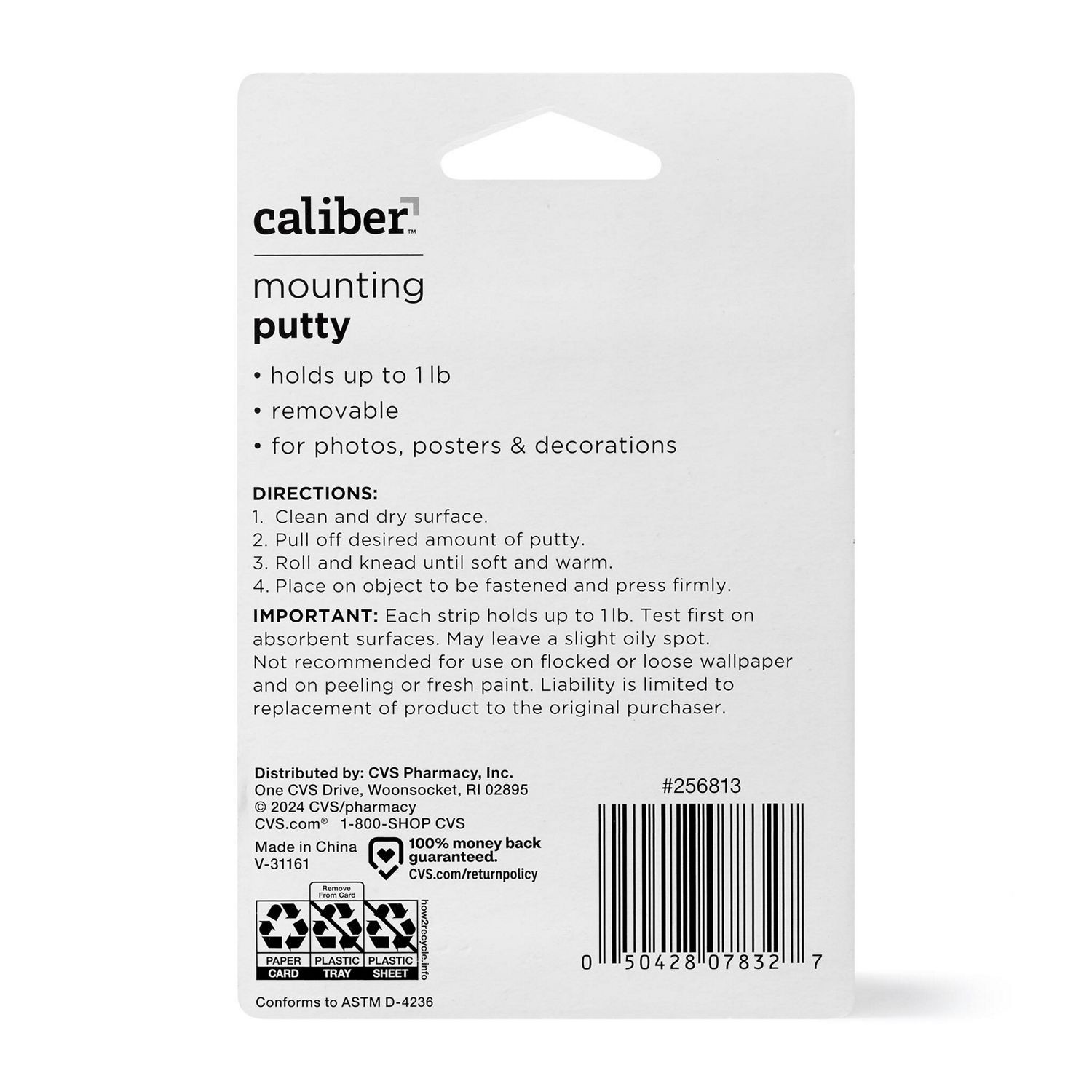 slide 2 of 2, Caliber Removable Mounting Putty, White, 2 Oz, 2 oz