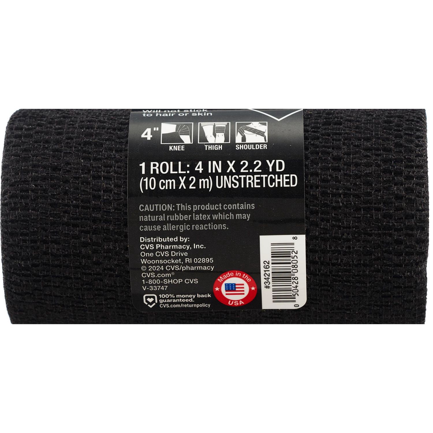 slide 3 of 3, Cvs Health Maximum Strength Self-Grip Athletic Tape, Black, 4In. X 70In., 1 ct