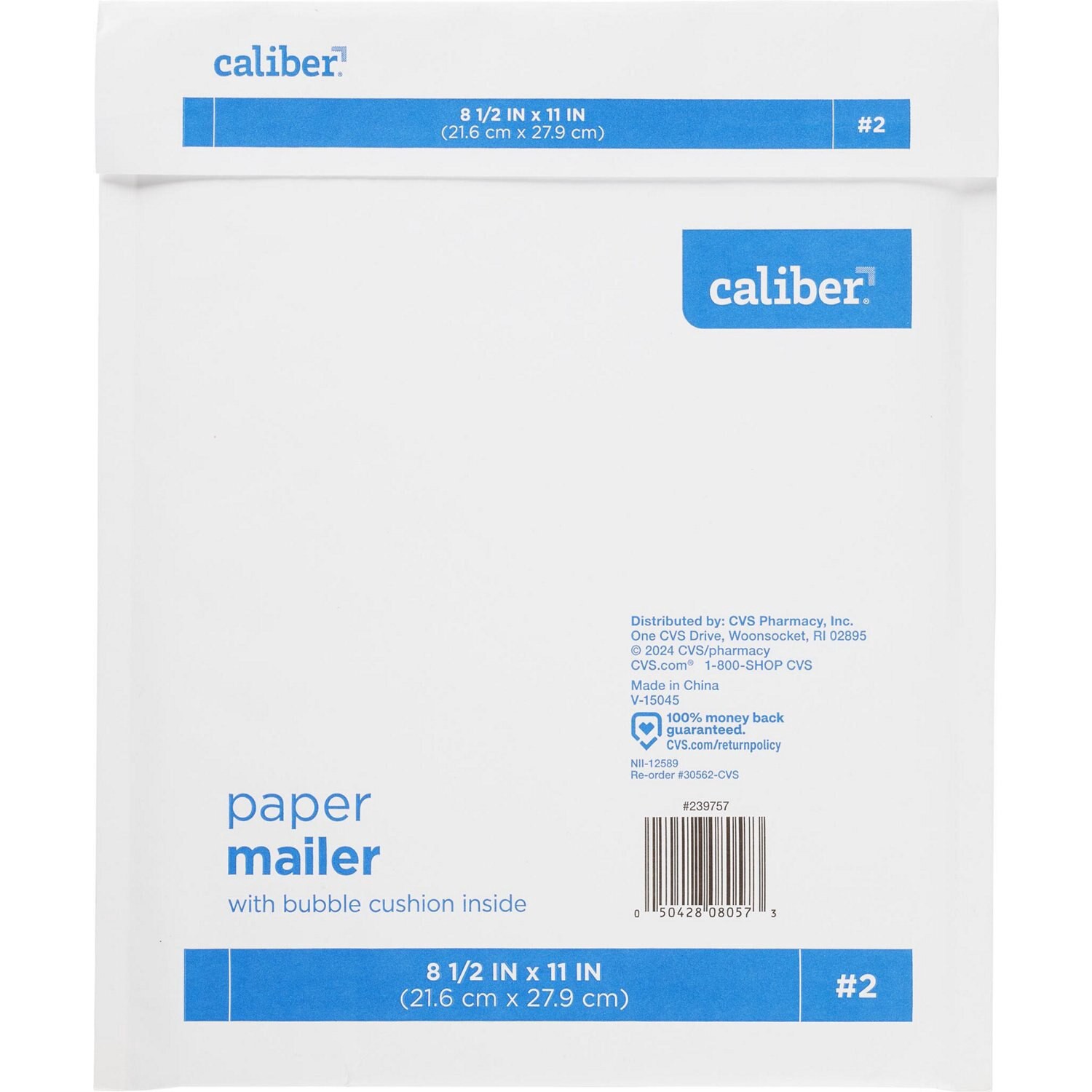 slide 2 of 2, Caliber Plastic Mailer With Bubble Wrap Inside, 12 In X 18 In, 1 ct