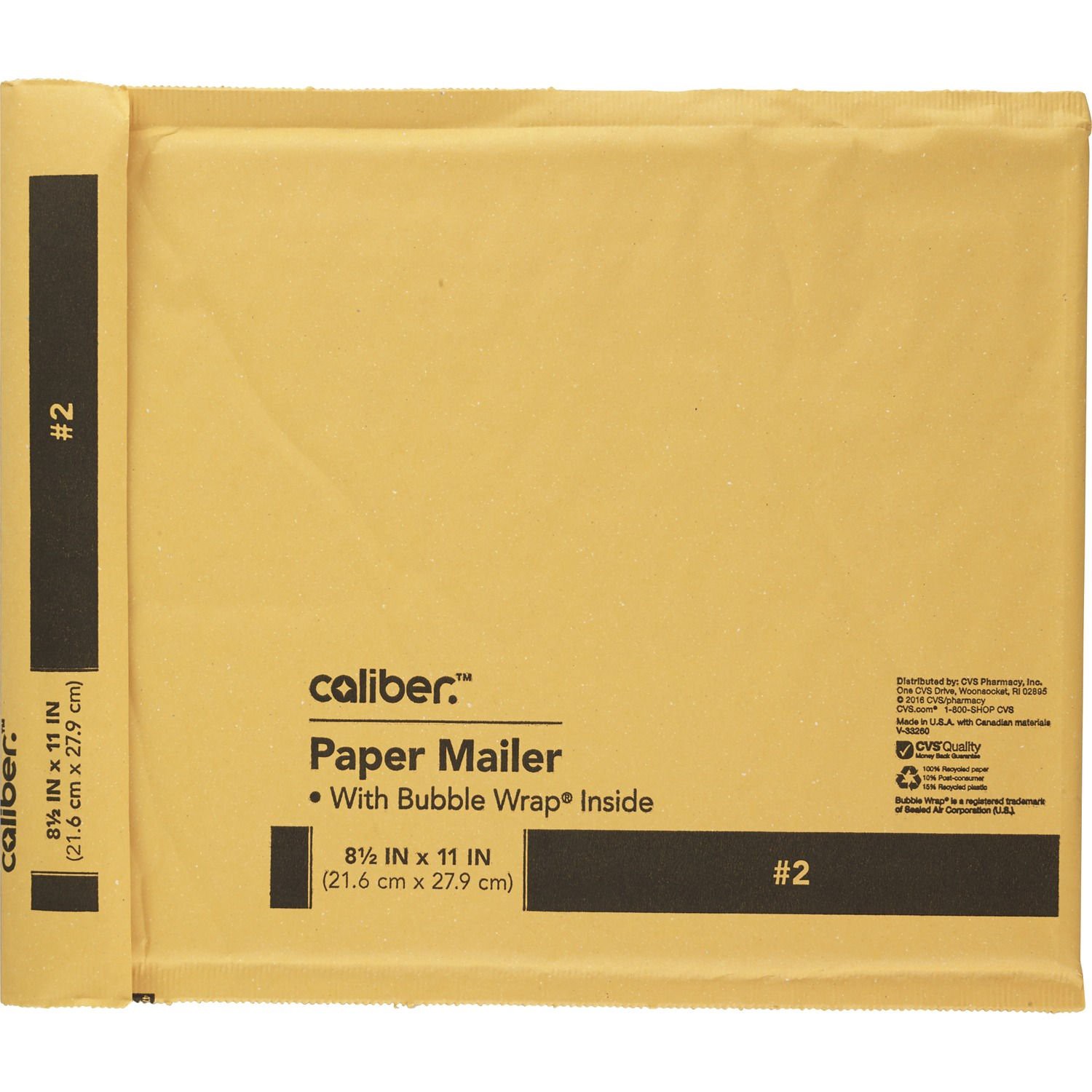 slide 3 of 4, Caliber #2 Kraft Bubble Mailer - Manila, 4 Pk, 8.5 In. X 11 In., 4 ct