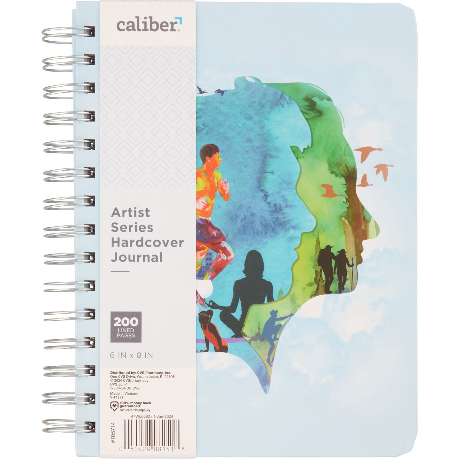 slide 2 of 2, Caliber Artist Series 6 In X 8 In Hard Cover Board Twin Wire Journal, 100 Sheets, 1 ct