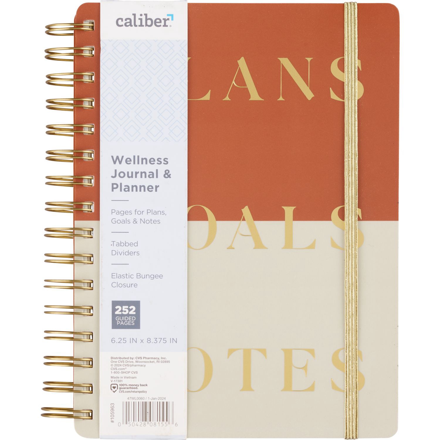 slide 4 of 4, Caliber Poly Spiral Journal Guided Daily Planner, 6.25 In X 8.38 In, 126 Sheets, 1 ct