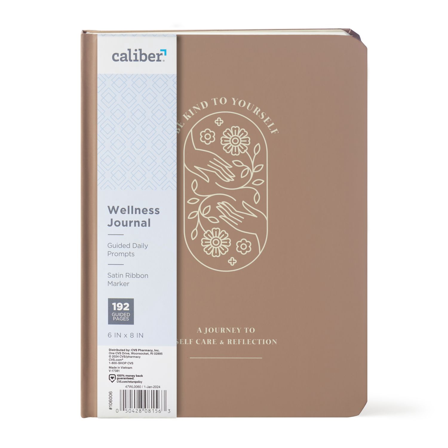 slide 5 of 7, Caliber Casebound Book Cloth Guided Wellness Journal, Assorted, 6 In X 8 In, 1 ct
