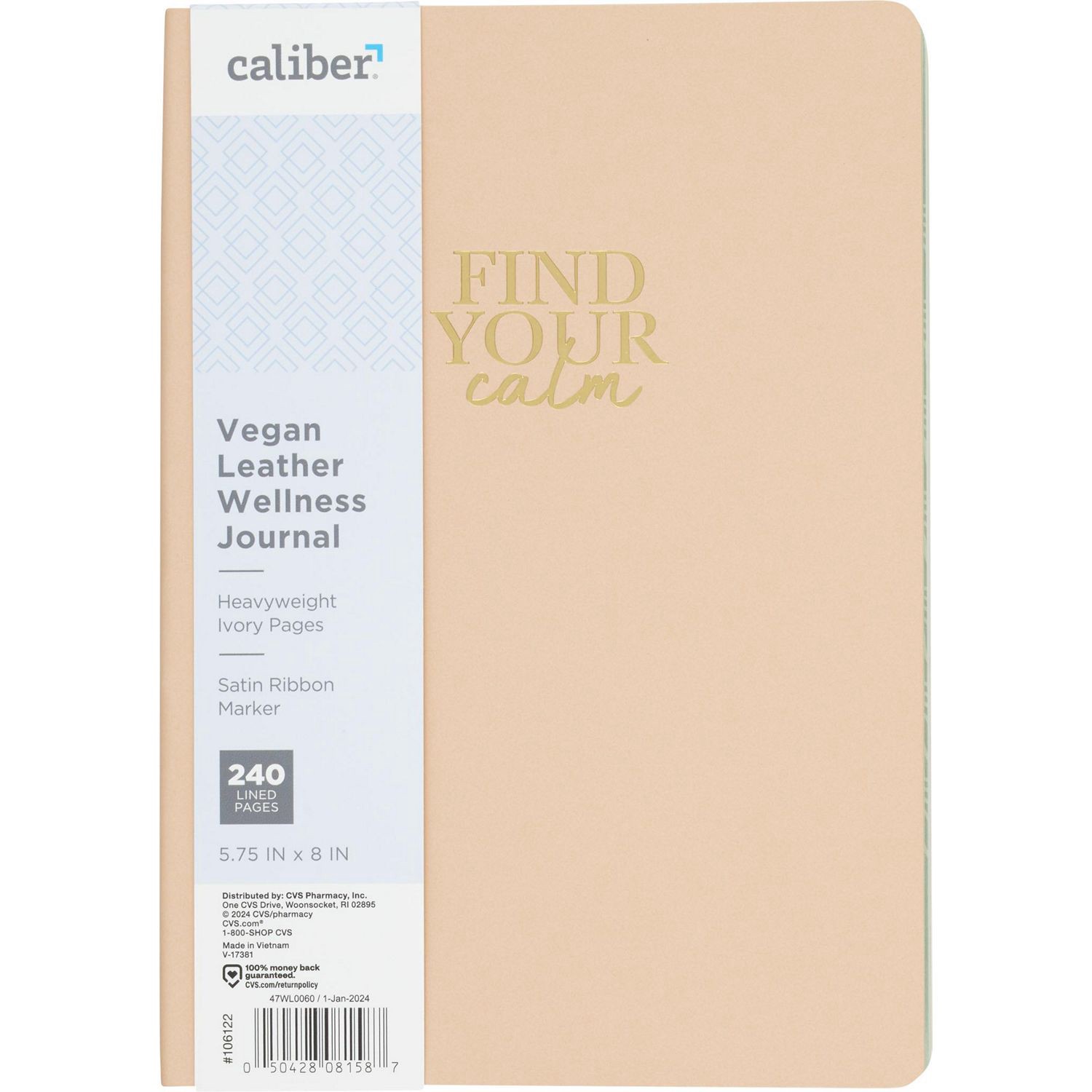 slide 3 of 6, Caliber Wellness Pu Cover Lined Journal, 120 Sheets, 1 ct
