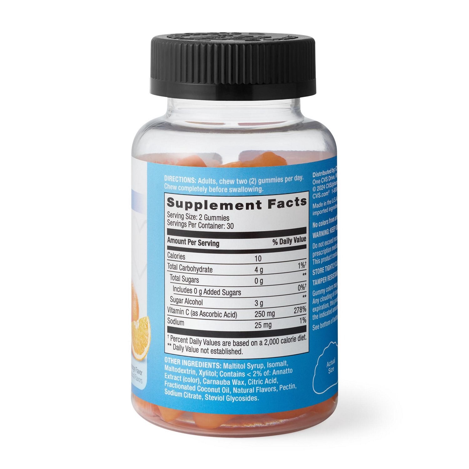 slide 2 of 4, CVS Health Cvs Zero Sugar Vitamin C Gummies 250Mg, 60 ct