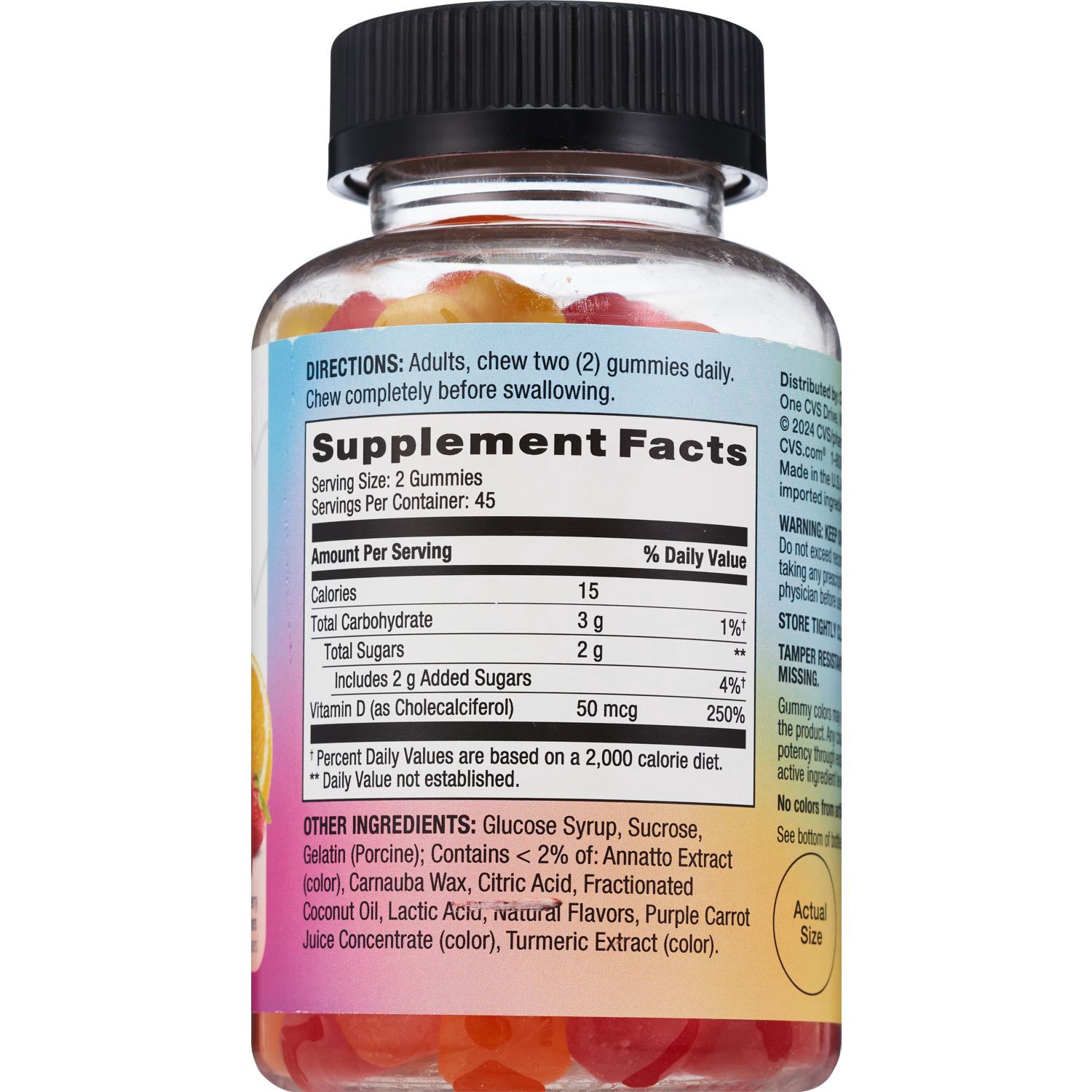 slide 4 of 4, CVS HEALTH Cvs Vitamin D3 Gummies 50Mcg, 90 ct