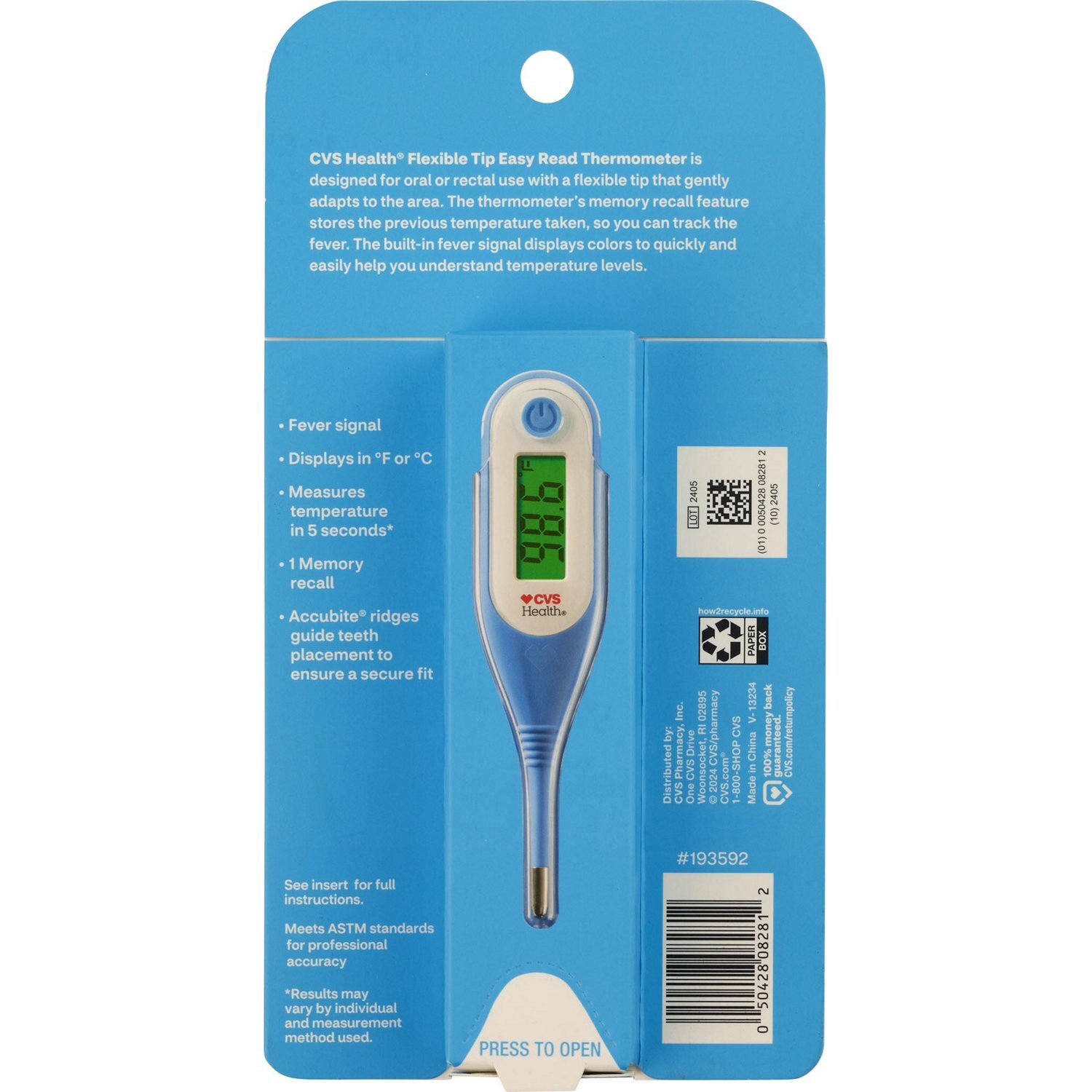 slide 2 of 3, Cvs Health Digital Flexible Tip Thermometer, 1 ct