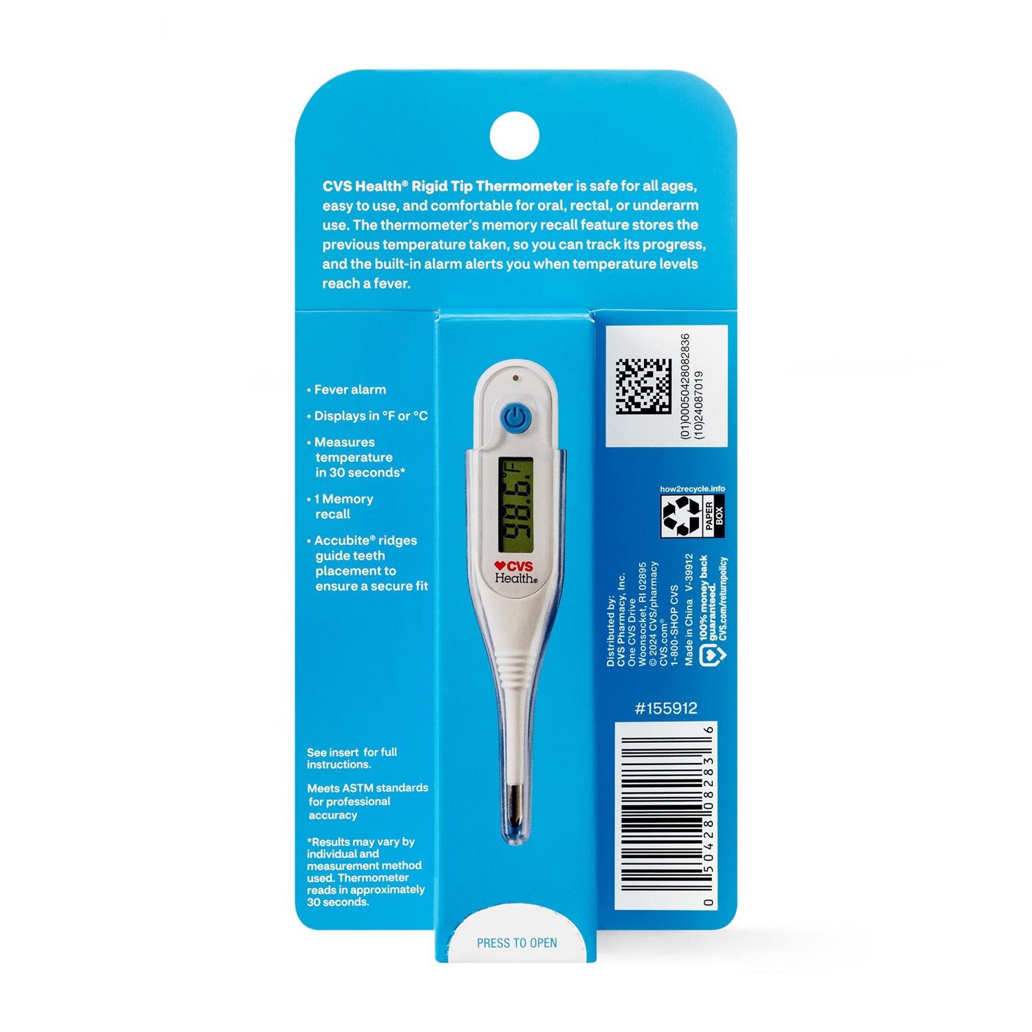 slide 5 of 5, Cvs Health Rigid Tip Digital Thermometer, 1 ct
