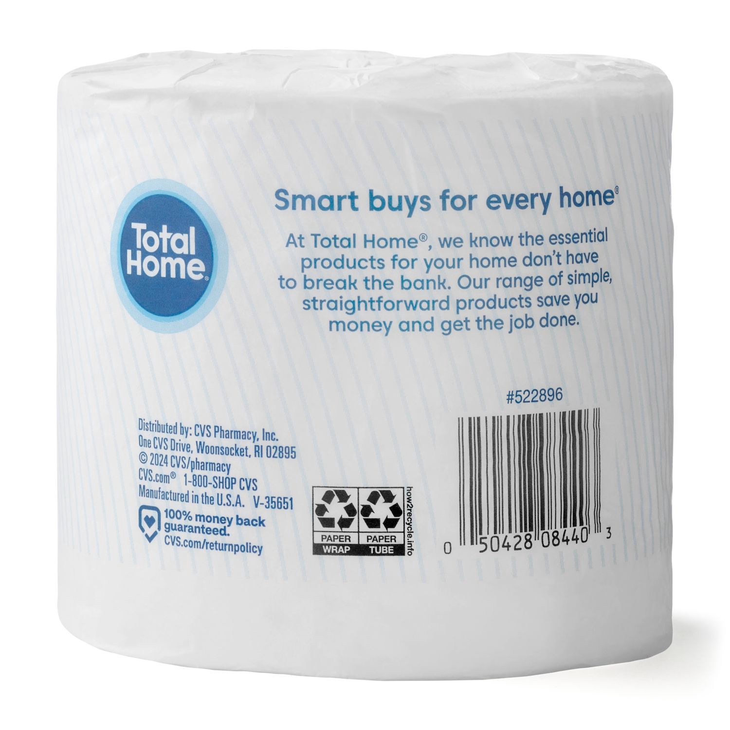 slide 3 of 4, Total Home Just The Basics 1-Ply Toilet Tissue, 1 Roll, 1000 Sheets, 1 ct